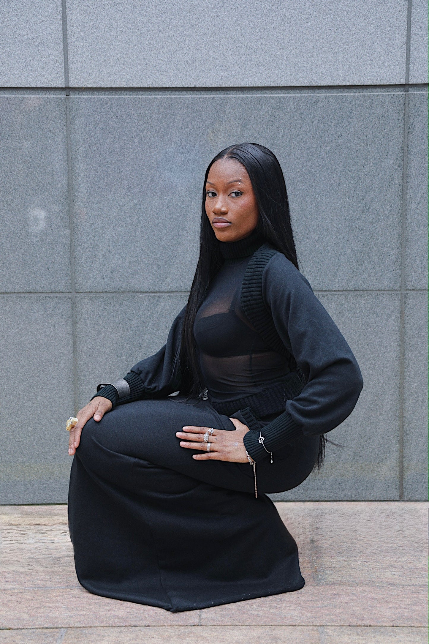 Soft Shadow Maxi Skirt