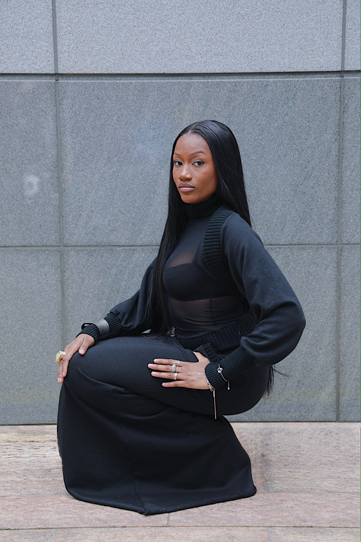 Soft Shadow Maxi Skirt