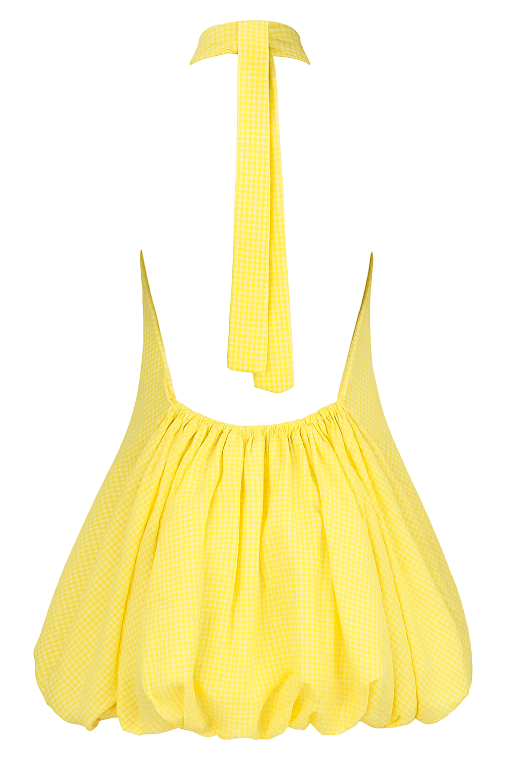 back of yellow bubble dress