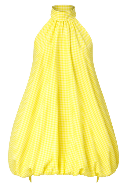 front of the yellow bubble dress